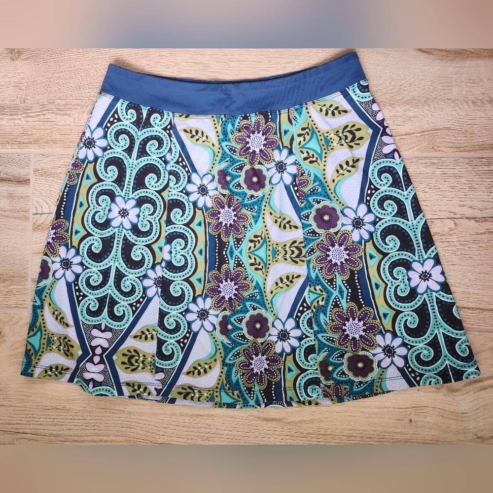 PrAna Floral Pull On Mini Skirt Women's S - Picture 2 of 5